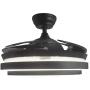 Southerns Lighting 42 Inch Invisible Ceiling Fan with Light and Remote 4 Reversible Brown Acrylic Blades Retractable Ceiling Fan with 3 Changing Light and 6 Speed Black Fan Lamp for Indoor Dining Room Living Room Bedroom Ceiling Fans with Chandelier Light