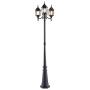 NOMA Outdoor Street Light | Waterproof Outdoor Lamp Post Light with Triple-Head Design for Backyard, Patio, Garden, Walkway or Décor | Black Light Pole with Clear Glass Panels, 3-Headed