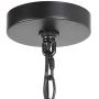 LALUZ Modern Industrial Metal Chandeliers with Crystal, Black Farmhouse Chandelier Pendant Light, 3 Light Square Cage Chandeliers for Foyer, Dining Room, Kitchen, Hallway