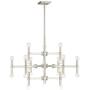 Marya Brushed Nickel Large Chandelier 32'' Wide Modern 24-Light Fixture for Dining Room House Foyer Kitchen Island Entryway Bedroom Living Room - Possini Euro Design