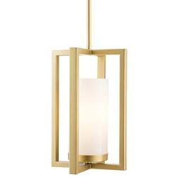 Verona Industrial Pendant Light | Satin Brass Hanging Light Fixture with LED Bulb LL-P13-3SB