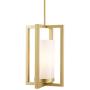 Verona Industrial Pendant Light | Satin Brass Hanging Light Fixture with LED Bulb LL-P13-3SB