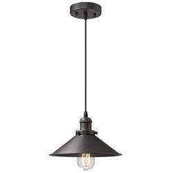 Zeyu Industrial Pendant Light, Vintage Hanging Light Fixture for Dining Room, Oil Rubbed Bronze Finish with Metal Shade, 102-1 ORB