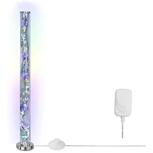 Clear Column Floor Lamp，LKUA Modern LED Corner Standing Tube Floor Lamp, Decorative Elegant Design LEDs Fairy Firefly String Floor Lights for Living Room,Bed Room,Office(42''RGB Color）