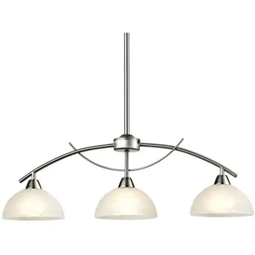 Dazhuan Modern Frosted Glass Shades Pendant Light Arched Alabaster Chandelier Kitchen Counter Island Hanging Ceiling Lighting, Brushed Nickel, 3-Light
