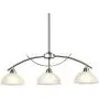 Dazhuan Modern Frosted Glass Shades Pendant Light Arched Alabaster Chandelier Kitchen Counter Island Hanging Ceiling Lighting, Brushed Nickel, 3-Light