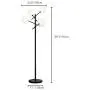 Dellemade Sputnik Chandelier Floor Lamp for Bedroom,4-Lights Clear Glass Shade Floor Light for Living Room,Black