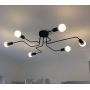 RUXUE Modern Ceiling Light 6 Heads Retro Metal Chandeliers Light Fixtures for Kitchen Bedroom (6-Heads Black)