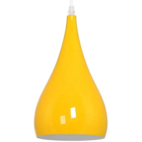 Art Deco Pendant Light E26/27 Base Pendant Light Shade Lamp Fixture Modern Ceiling Hanging Light Dining Room Light Black Metal Pendant Lamp Shades (60W, Lemon Yellow)