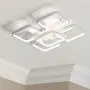 Leniure White Square LED Light Ceiling Lamp Chandelier Lighting Fixture 18'' Wide 18'' Deep 6'' High, Dimmiable