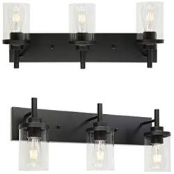 ELUZE Vanity Lighting 3 Lights Modern Bathroom Fixtures with Clear Glass Shade Vanity Lights for Living Room Kitchen Dining Room
