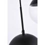 Kitchen Pendant Light with Sphere 5-Light, A1A9 Modern Industrial Glass Ball Globe Ceiling Lights Fitting, E26 LED Chandelier Lamp Fixture for Kitchen Island, Bar, Dining Room, Counter, Cafe (Black)