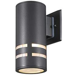 TENGXIN Outdoor Wall Sconce,Up/Down Porch Light,Stainless Steel 304 and Toughened Glass,E27,UL Listed. (Black,8.7” Height)