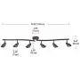 Globe Electric 59376 Grayson 6-Light Adjustable S-Shape Track Lighting, Bronze Color, Oil Rubbed Finish, Bulbs Included