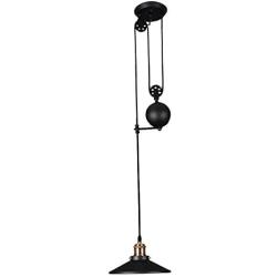 WINSOON American Country Style Pulley Droplight Antique Retro Iron Pendant Ceiling Lighting Adjustable Wire Lamps (1 Head)