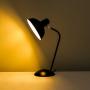 KRASTY Modern Industrial Adjustable Metal Bedside Lamp Farmhouse Living Room Bedroom Office Nightstand Black Table Lamp, Desk Lamp for Kid Eye-Caring Study Reading