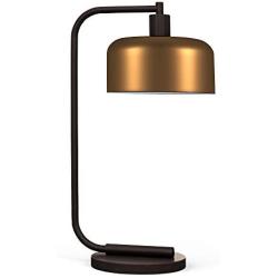 Henn&Hart TL0099 Industrial Modern Contemporary Style in Blackened Bronze, Brass Metal Shade for, Night Stand, Bedroom, Living Room, Office, Study Table Lamp, One Size