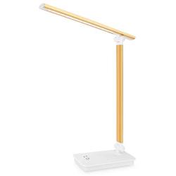 Lapeort LED Desk Lamp, Eye-Caring Table Lamps, Dimmable Office Lamp with USB Charging Port, 5 Lighting Modes, 3-Level Brightness, Touch Switch for Reading, Studying, Working