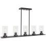 Lucidce 5 Lights Contemporary Chandeliers Pendant Lighting Dining Room Lighting Fixtures Hanging Oil Rubbed Bronze for Kitchen Island with Clear Glass Shades Linear