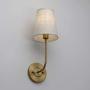 Pathson Vintage Wall Sconce, 1-Light Wall Light with Linen Fabric Lamp Shade, Industrial Wall Mounted Fixture for Bedroom Living Room, Antique Brass Finish 2-Pack (Antique)