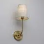 Pathson Vintage Wall Sconce, 1-Light Wall Light with Linen Fabric Lamp Shade, Industrial Wall Mounted Fixture for Bedroom Living Room, Antique Brass Finish 2-Pack (Antique)