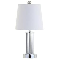 JONATHAN Y JYL2025A Lillian 18'' Metal Mini LED Lamp Transitional,Glam,Traditional,Contemporary for Bedroom, Living Room, Office, College Dorm, Coffee Table, Bookcase, Chrome with White Shade