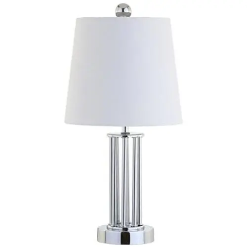 JONATHAN Y JYL2025A Lillian 18'' Metal Mini LED Lamp Transitional,Glam,Traditional,Contemporary for Bedroom, Living Room, Office, College Dorm, Coffee Table, Bookcase, Chrome with White Shade
