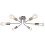 TULUCE Modern Sputnik Chandelier 6 Light Semi Flush Mount Ceiling Lighting Cotemporary Industrial Brushed Nickel Ceiling Fixture for Bedroom, Hallway, Kitchen, Bar