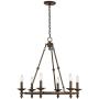 Hartley Oil Rubbed Bronze Wagon Wheel Chandelier 28'' Wide Rustic Farmhouse 6-Light Fixture for Dining Room House Foyer Kitchen Island Entryway Bedroom Living Room - Franklin Iron Works