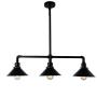 UNITARY Brand Black Antique Rustic Metal Shade Hanging Ceiling Pendant Light Max. 120W with 3 Lights Painted Finish