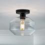 LANROS Industrial Semi-Flush Ceiling Light Fixture with Clear Glass Shade for Dining Room, Bedroom, Cafe, Bar, Corridor, Hallway, Entryway, Passway