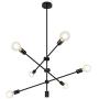 WBinDX Modern Sputnik Chandelier 6 Lights Black Contemporary Pendant Lighting Ceiling Light Fixture for Dining Kitchen Island Bedroom