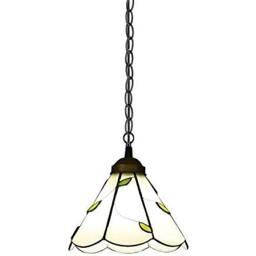 SkyTalent LED Pendant Lighting 6.7 Inch Width Shade Tiffany Designed Art Glass Style Mini Pendant Light Art Decoration Ceiling Hanging Light for Dining Room Restaurant Coffee Shop Bar