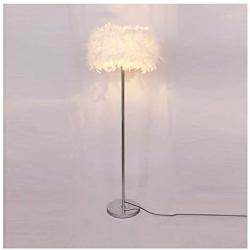 HGDD Feather Floor Lamp Modern Romantic Feather Standing Floor Lamp Bedside Reading Floor Lamp for Living Room Bedroom E27 (White, Pink, Purple) Chandeliers (Color : White)