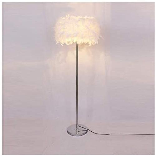 HGDD Feather Floor Lamp Modern Romantic Feather Standing Floor Lamp Bedside Reading Floor Lamp for Living Room Bedroom E27 (White, Pink, Purple) Chandeliers (Color : White)