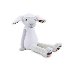 Kids Portable Reading Night Light Toy - Grey Bedside Reading Lamp, Auto Shut-Off, Adjustable Brightness, Cordless - Fin The Sheep by Zazu Kids