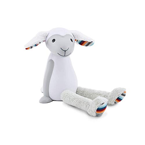 Kids Portable Reading Night Light Toy - Grey Bedside Reading Lamp, Auto Shut-Off, Adjustable Brightness, Cordless - Fin The Sheep by Zazu Kids