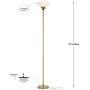 Brightech Sky Dome - Very Bright LED Torchiere Floor Lamp for Living Rooms & Offices– Dimmable Modern Standing Lamp – Tall Pole Light for Bedrooms – LED Bulb Included - Brass, Gold