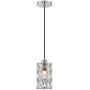 Doraimi 1 Light Polygon Crystal Pendant Lighting with Chrome Finish, Modern Style Ceiling Light Fixture with Polyhedral Crystal Shade for Foyer Dining Room Family Room