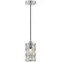 Doraimi 1 Light Polygon Crystal Pendant Lighting with Chrome Finish, Modern Style Ceiling Light Fixture with Polyhedral Crystal Shade for Foyer Dining Room Family Room