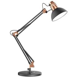 LEPOWER Metal Desk Lamp, Adjustable Goose Neck Architect Table Lamp with On/Off Switch, Swing Arm Desk Lamp with Clamp, Eye-Caring Reading Lamp for Bedroom, Study Room &Office (Sandy Black)