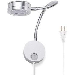 Lysed LED Wall Lamp 5W Reading Light,Book Light for Reading in Bed,Warm White Bedroom Bedside Lamp Wall Light,Vanity Lights with Switch and Plug in Cord,720°Adjustable Angle（Easy to Install）