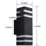RINLNOY Outdoor Wall lamp Waterproof Porch Light 12W, Black Upper and Lower Modern Wall lamp, 1320 lumens, IP65 Waterproof Upper and Lower Lamps, Indoor and Outdoor Porch Lamps, 3000K Warm White