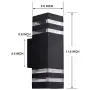 RINLNOY Outdoor Wall lamp Waterproof Porch Light 12W, Black Upper and Lower Modern Wall lamp, 1320 lumens, IP65 Waterproof Upper and Lower Lamps, Indoor and Outdoor Porch Lamps, 3000K Warm White