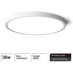 Taloya Flush Mount LED Ceiling Light, 36W 5000K Daylight, 15.8Inch, 3600lm, Round Surface Mounted Lighting Fixture, Perfect for Bedroom, Class Room, Dining Room, Living Room, Offices, Study Room