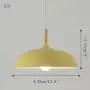 STGLIGHTING Swag Plug-in Pendant Light Wooden Handle Pendant Light with 15ft Plug-in UL On/Off Dimmer Switch Cord Macaron Yellow Lampshade Loft Style Lamps for Dining Room Bulbs Not Included
