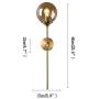 BOKT Glass Globe Mid Century Wall Sconce Wall Light Fixture Bedroom Lighting Nordic Living Room Background Wall Lamp Mirror Headlights(Amber)