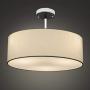 Ceiling Light, Semi-Flush Mount Modern Fabric Pendant Light Shade, Large White Drum Lampshade, Round Pendant Lamp, Lamps for bedrooms, Flush Chrome Matt, 3 Bulbs