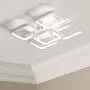 Leniure White Square LED Light Ceiling Lamp Chandelier Lighting Fixture 18'' Wide 18'' Deep 6'' High, Dimmiable
