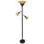 Elegant Designs LF2002-RBZ 3 Light Floor Lamp with Scalloped Glass Shades, 3.9, Restoration Bronze/Champagne